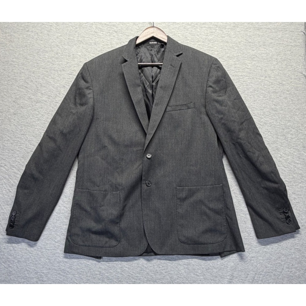 Murano Blazer Jacket Mens XL Charcoal Gray Notch Lapel Office Formal Business